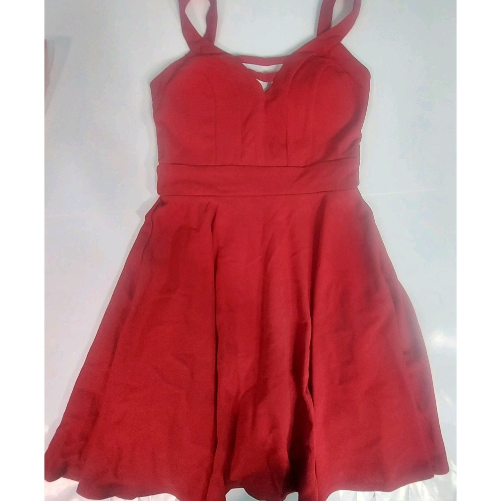 Jodi Kristopher "Estilo" Red Dress 3 Padded, Straps Back Zip Dance Cheerleader